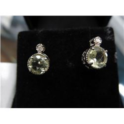 Diamond & Yellow Topaz stud earrings