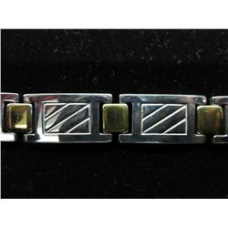 Man's brand new stainless steel 2-tone bracelet