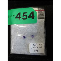 Matched pair of Amethyst gemstones -brilliant cut