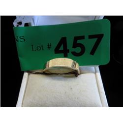 14KT Yellow Gold band ring with 2 small Diamonds
