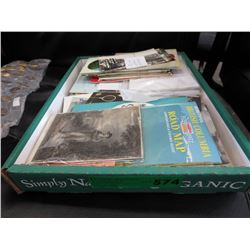 Large lot of vintage postcards, maps, etc