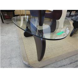 NEW glass top tri-corner coffee table