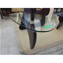 NEW glass top tri-corner coffee table