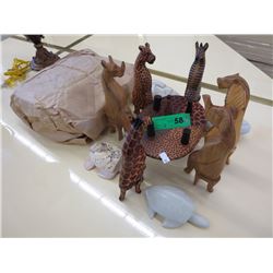 Wood & stone carved African ornaments