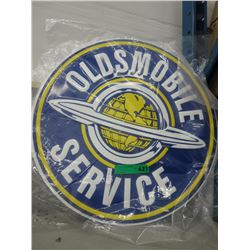 Round 23" dia metal "Oldsmobile Service" sign