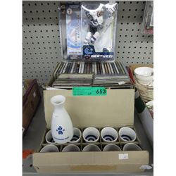 CDs, sake set & Canucks figurine