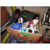Image 1 : Box of DVDs & electronics, used