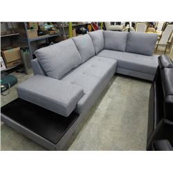 NEW grey upholstered sectional sofa