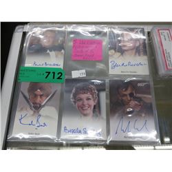 5 James Bond Autographed cards