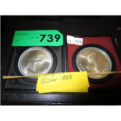 2x 1976 Montreal Olympic 5 dollar silver coins