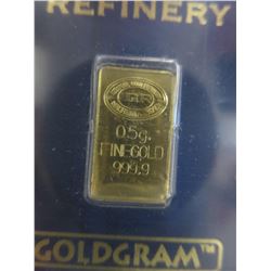 .999 Gold Turkish Mint Investor's Bar - .50 grams