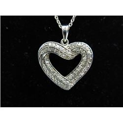Ladies' .50 CT Diamond Heart Necklace