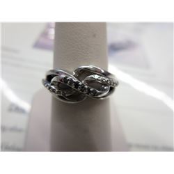 Black & White Diamond Twist Design Ring