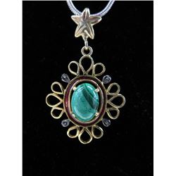Green Malachite & Champagne Diamond necklace