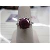 Image 1 : Ruby Solitaire ring with 2 Shoulder Diamonds