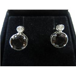 Brand new Diamond & Brown Topaz earrings