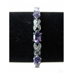 Amethyst & Diamond tennis bracelet