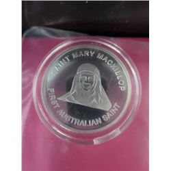 .999 Silver St MacKillop motif round - sealed