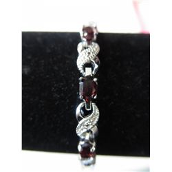 6 CT Garnet & Diamond tennis bracelet