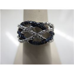 Blue & White Diamond .25 CT twist design ring
