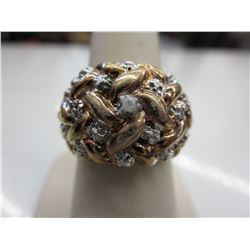 Sterling Silver estate ring with 3 Diamonds