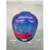 Image 1 : Signed hand blown vase - Iridescent blue