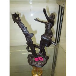 Art deco cast metal vase holder