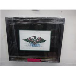 Framed Richard Shorty print "Loon-Looking out"