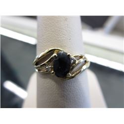 10KT Yellow Gold Sapphire & Diamond Ring