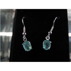 2.10 CT Emerald Victorian hook earrings