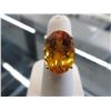 Image 1 : 12.72 CT Golden Yellow oval cut Citrine ring