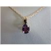 Image 1 : 14KT Yellow Gold Amethyst Pendant & Chain