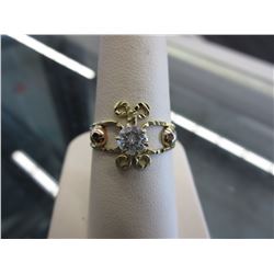 14KT Yellow Gold ring set with CZ