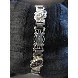Estate 14KT Gold finished Silver engraved bracelet