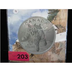 2014 Canada .9999 Silver $20.00 Bobcat coin