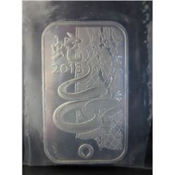 2013 Year of the Snake Silver Bar,