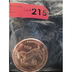 2014 Year of the Horse .999 Copper Bullion Round