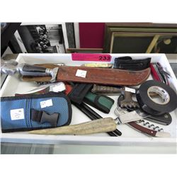 Collection of knives - many folding - used.