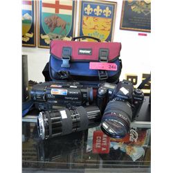 Fujifilm Digital Camera w/ Lenses & Camcorder
