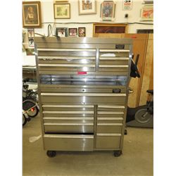 Stainless steel 2-level rolling tool cart