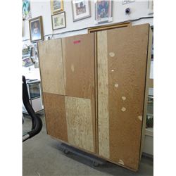 Large wooden cabinet and contents