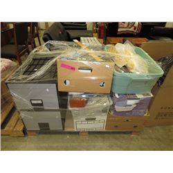 Short skid of wrapped household goods