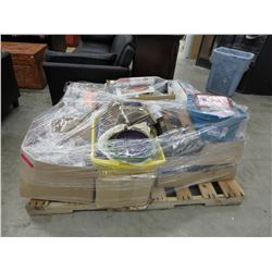 Short skid of wrapped household goods