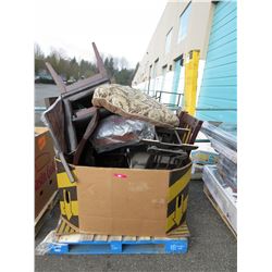 Skid of assorted furniture & furniture parts