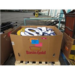 Skid of electric sign letters/parts