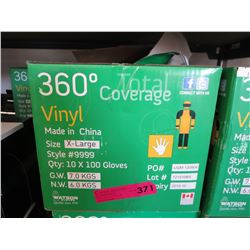 Case of new vinyl gloves - Size XL
