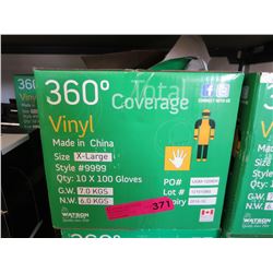 Case of new vinyl gloves - Size XL