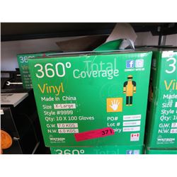 Case of new vinyl gloves - Size XL