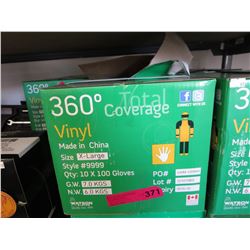 Case of new vinyl gloves - Size XL