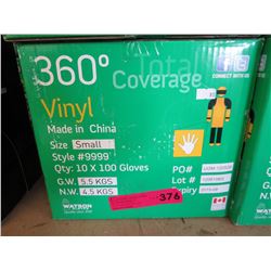 Case of new vinyl gloves - Size S